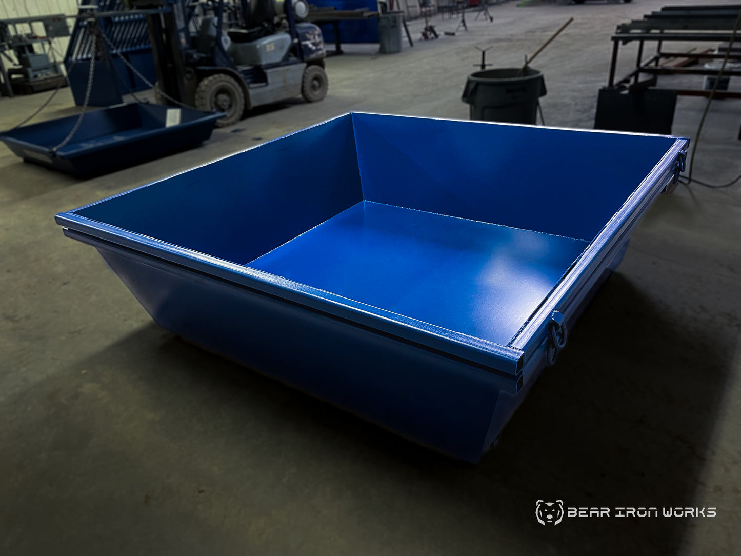 Concrete washout system sitting on manufacturing floor